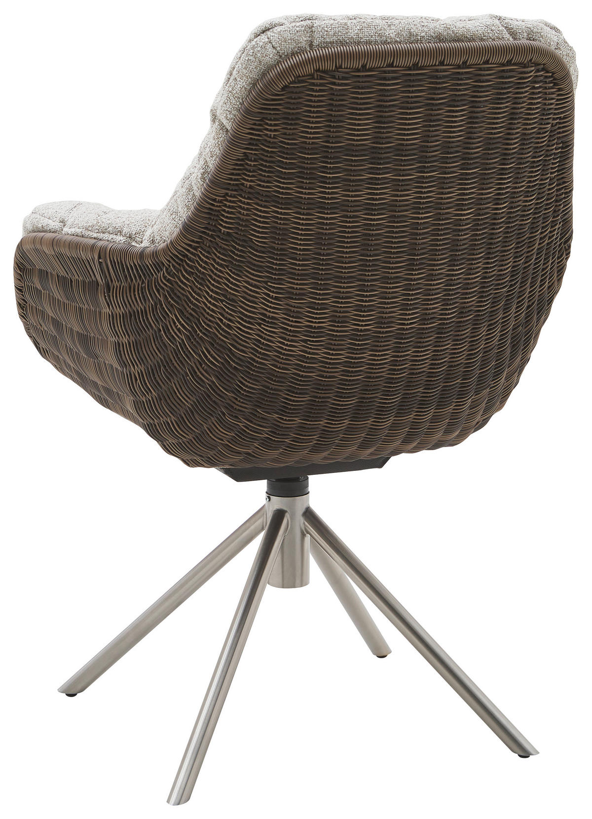 ARMLEHNSTUHL  Sitzfläche 360° drehbar Webstoff  - Edelstahlfarben/Beige, Design, Kunststoff/Textil (63/89/69cm) - Johann Jakob