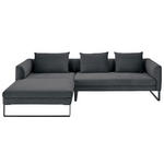 ECKSOFA  in Feincord Anthrazit  178/284 cm  - Anthrazit/Schwarz, KONVENTIONELL, Textil/Metall (178/284cm) - Hom`in