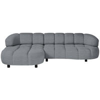 ECKSOFA in Cord, Velours Dunkelgrau  183/284 cm  - Dunkelgrau/Schwarz, Design, Holz/Textil (183/284cm) - Welnova