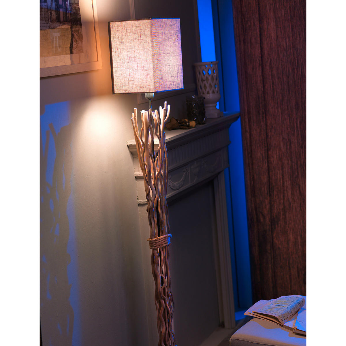 STEHLEUCHTE 35/175 cm    - Hellbraun, Natur, Holz/Textil (35/175cm)