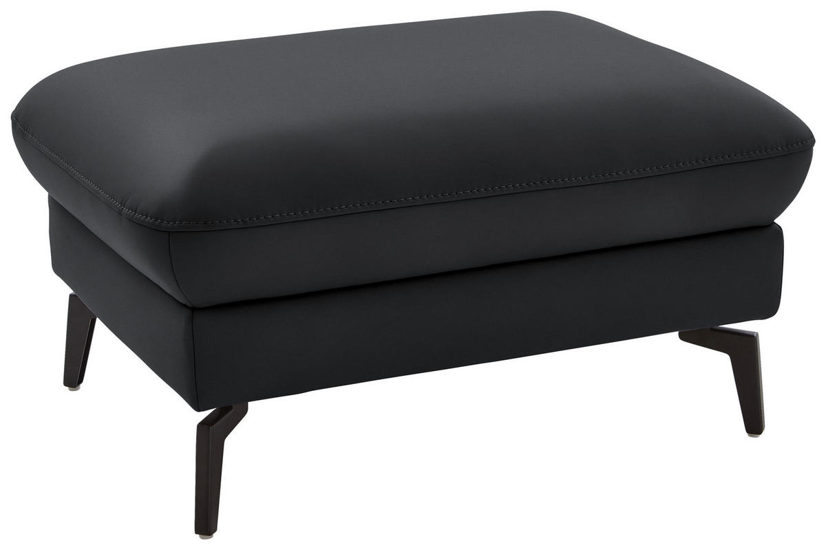 ECKSOFA in Echtleder Schieferfarben  - Schieferfarben/Schwarz, Natur, Leder/Metall (281/168cm) - Valdera