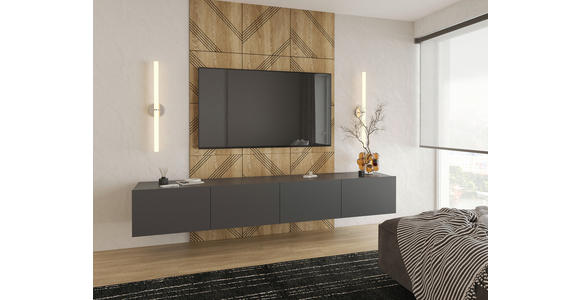 LOWBOARD Newniq in 120/36,7/45 cm - Anthrazit, Design, Holzwerkstoff (120/36,7/45cm) - Hom`in