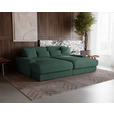 BIGSOFA in Cord Waldgrün - Waldgrün/Schwarz, MODERN, Kunststoff/Textil (230/85/190cm) - Carryhome