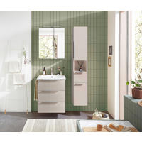 MOSDÓSZEKRÉNY MOSDÓVAL 61/73,5/46,5 cm  - kasmírszínű/alumíniumszínű, Basics, faalapú anyag/kerámia (61/73,5/46,5cm) - Sadena