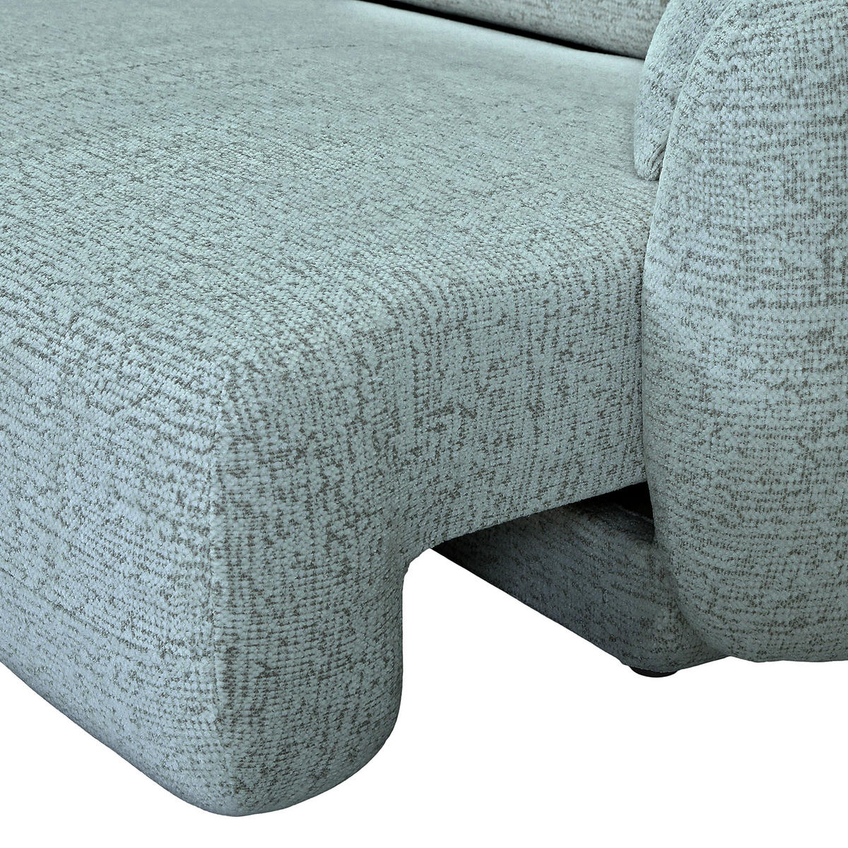 ECKSOFA  in Flachgewebe Mintgrün Zierkissen, Rücken echt, Sitztiefenverstellung  162/275 cm  - Schwarz/Mintgrün, MODERN, Kunststoff/Textil (162/275cm) - Carryhome