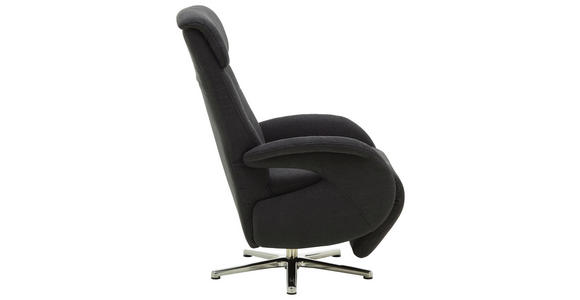RELAXSESSEL in Textil Dunkelgrau - Chromfarben/Dunkelgrau, Design, Textil/Metall (74/112/84cm) - Cantus
