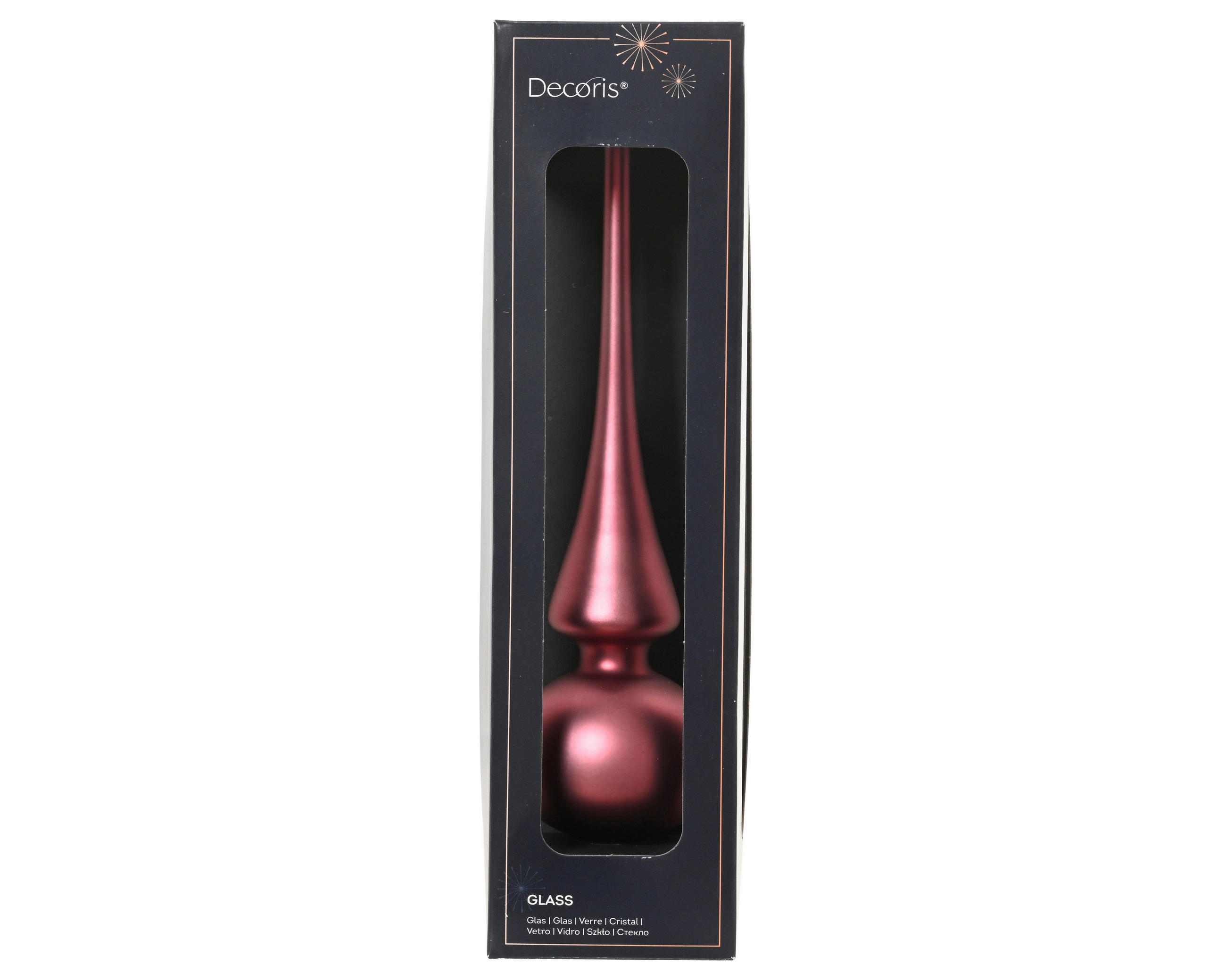 CHRISTBAUMSPITZE  - Dunkelrosa, Basics, Glas (6/26/26cm)