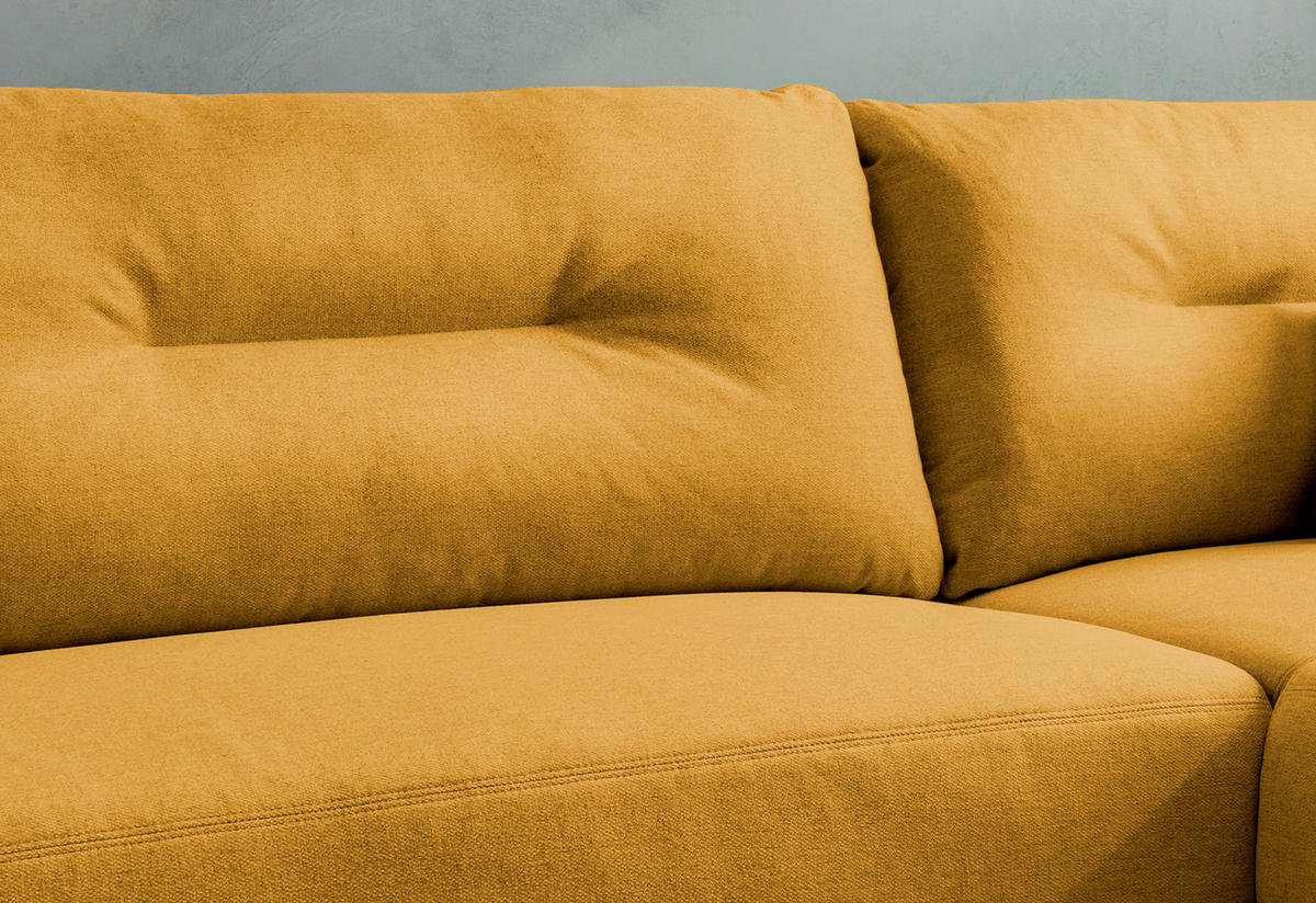 ECKSOFA in Mikrofaser Goldfarben  - Goldfarben/Schwarz, Modern, Holz/Textil (269/172cm) - MID.YOU