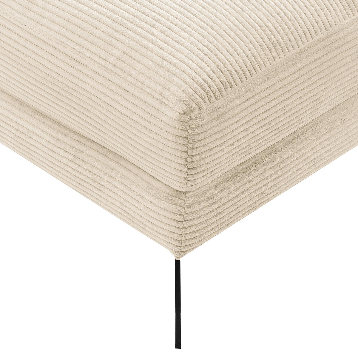 HOCKER BERLIN Cord Creme  - Creme/Schwarz, Design, Textil/Metall (163/46/62cm) - Livetastic