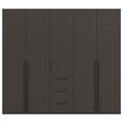 DREHTÜRENSCHRANK 251/235/61 cm,  in Graphitfarben, 5-türig  - Schwarz/Graphitfarben, Basics, Holzwerkstoff/Metall (251/235/61cm) - Novel