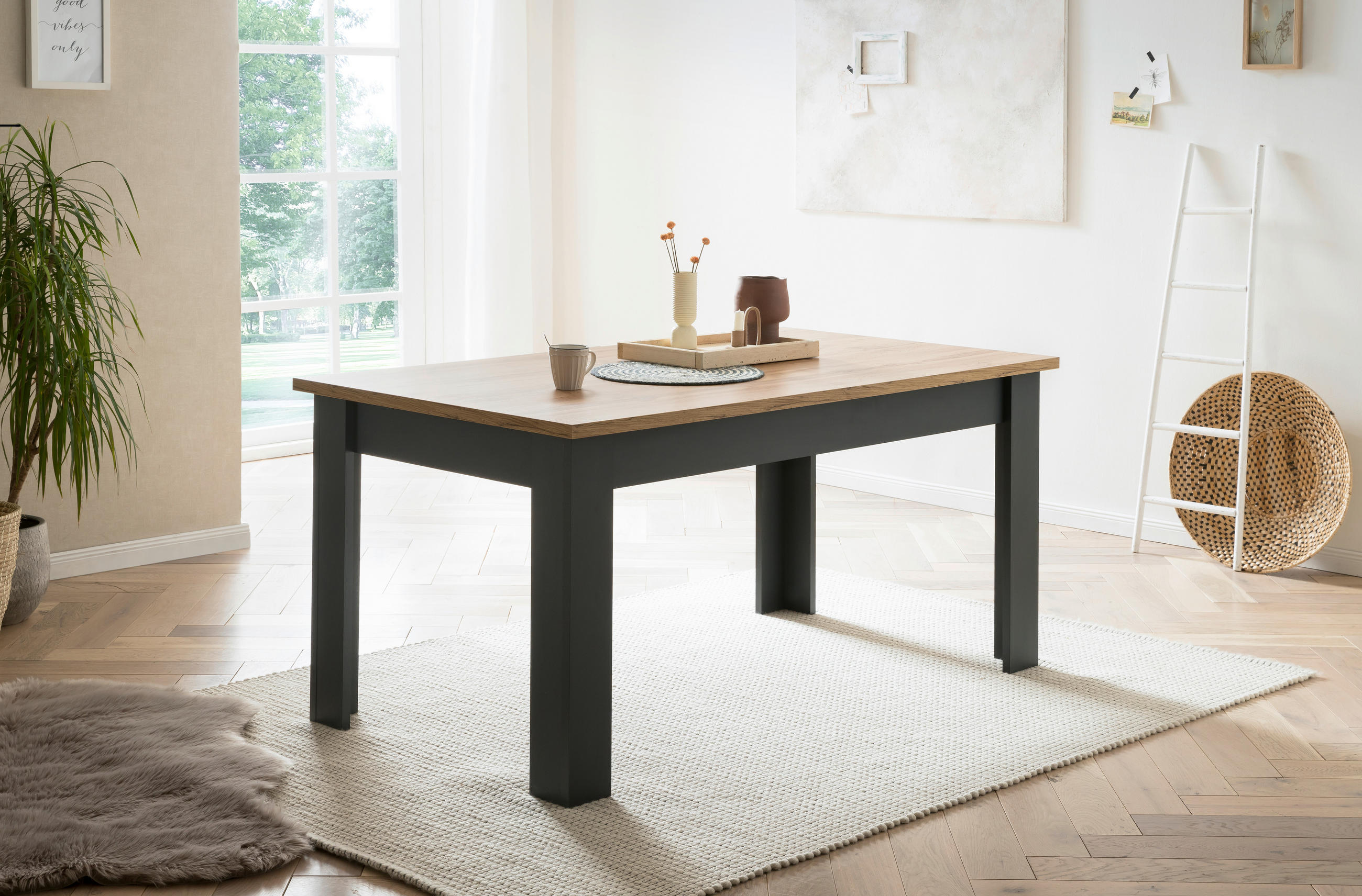 ESSTISCH rechteckig Anthrazit  - Anthrazit, Design, Holzwerkstoff (160/90/76cm) - MID.YOU