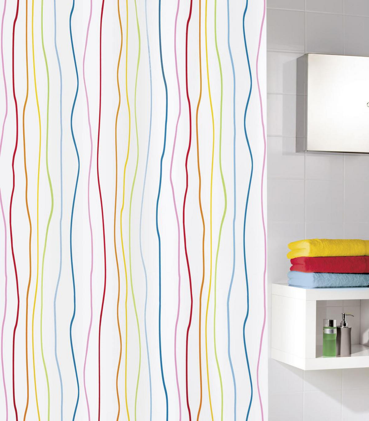 DUSCHVORHANG Jolie 180/200 cm  - Multicolor, Trend, Textil (180/200cm) - Kleine Wolke