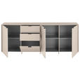 SIDEBOARD Schwarz, Kaschmir  220/89/38 cm  - Kaschmir/Schwarz, MODERN, Holzwerkstoff/Metall (220/89/38cm) - Carryhome