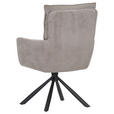 ARMLEHNSTUHL  Stoffauswahl, Sitzfläche 360° drehbar, automatische Rückholfunktion Cord  - Taupe/Schwarz, Design, Textil/Metall (60/95/62cm) - Novel