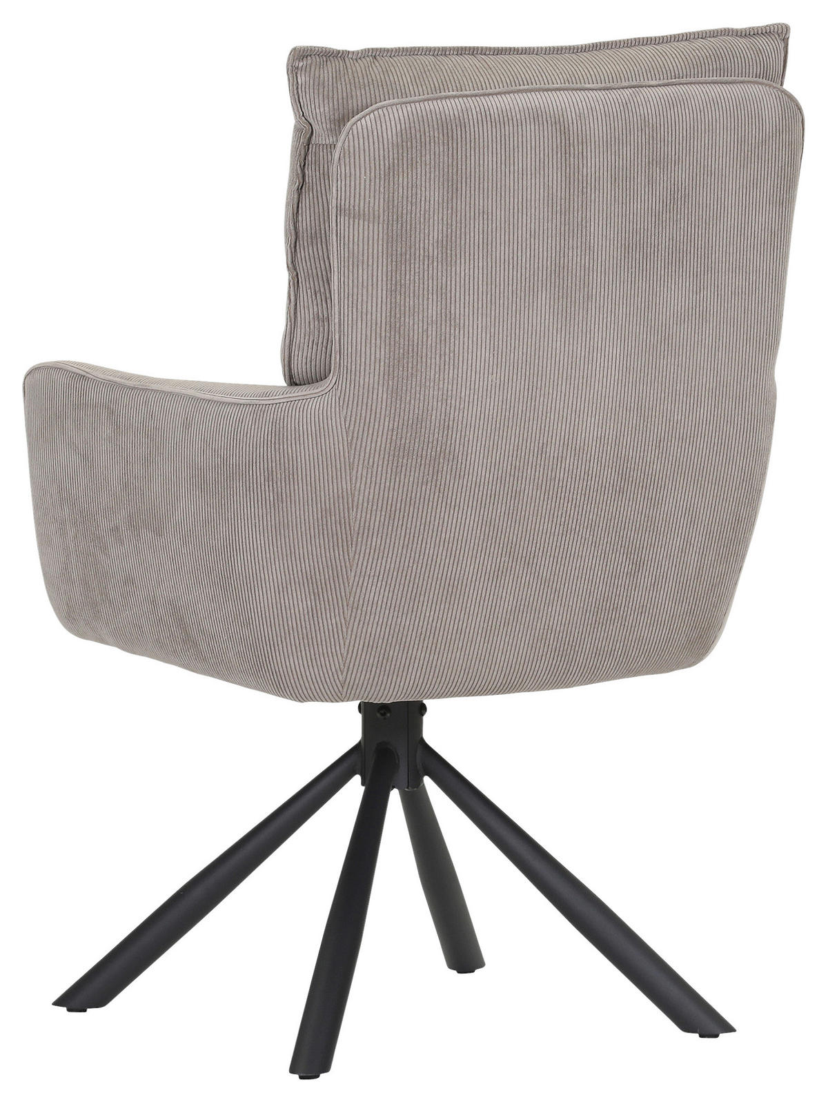 ARMLEHNSTUHL  Stoffauswahl, Sitzfläche 360° drehbar, automatische Rückholfunktion Cord  - Taupe/Schwarz, Design, Textil/Metall (60/95/62cm) - Novel