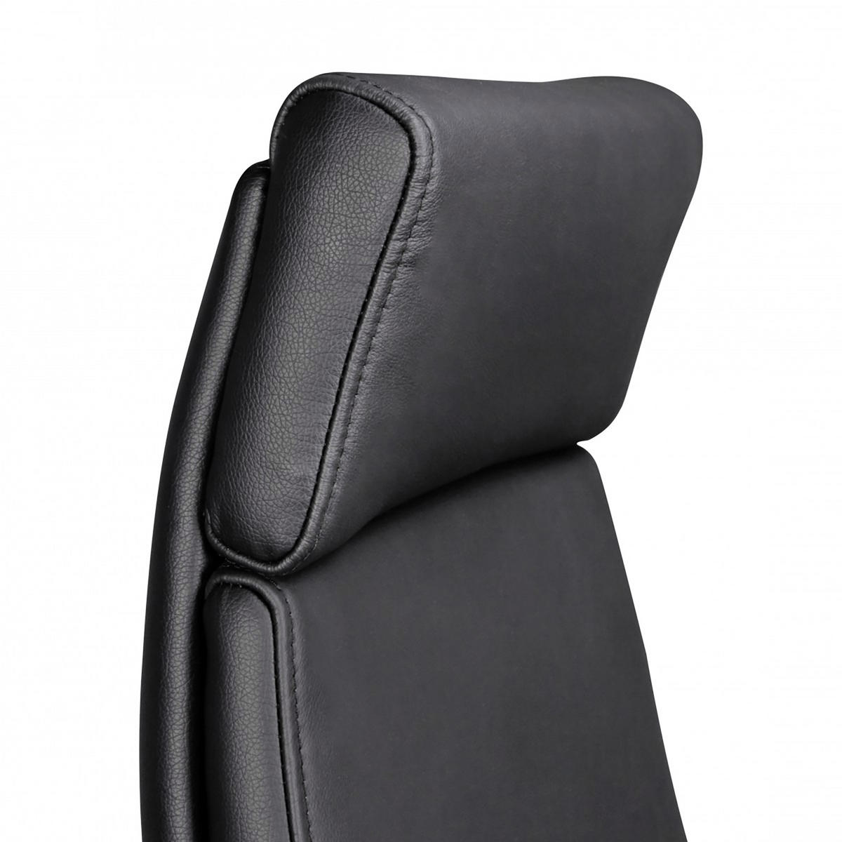 DREHSTUHL Schwarz  - Schwarz/Alufarben, MODERN, Leder/Kunststoff (67,5/117,5/67,5cm) - MID.YOU
