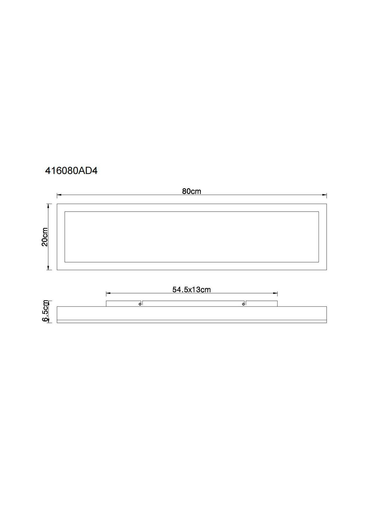 LED-DECKENLEUCHTE    80/20/6,5 cm  - Weiss/Dunkelgrau, Basics, Kunststoff/Metall (80/20/6,5cm) - Globo