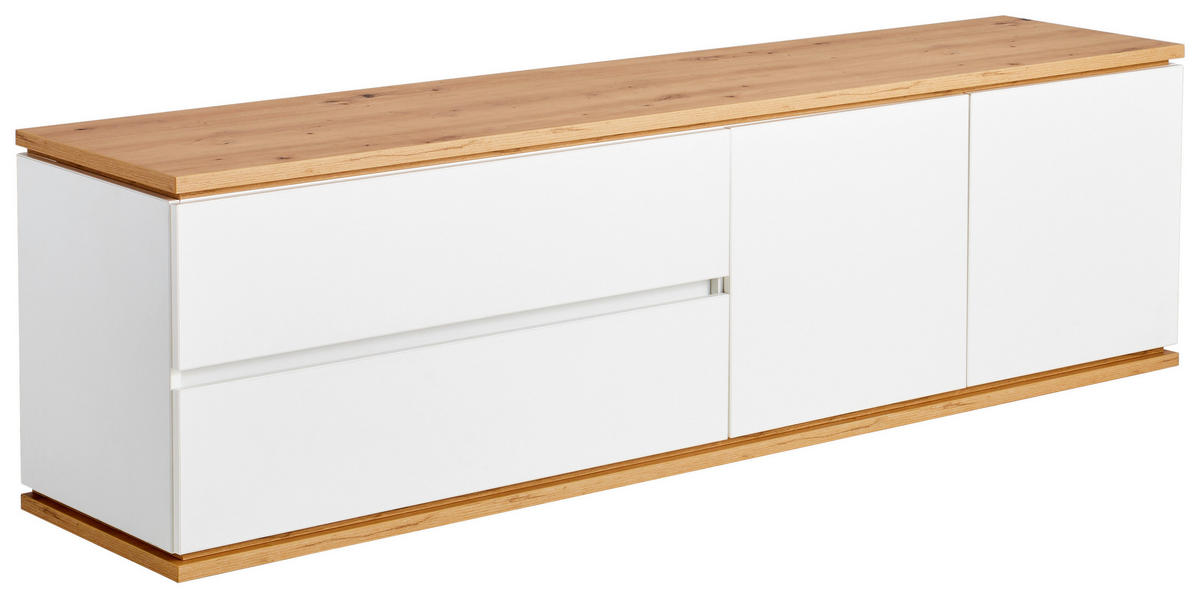 LOWBOARD  in 184/54/42 cm  - Schwarz/Weiß, Design, Holzwerkstoff/Kunststoff (184/54/42cm) - Xora