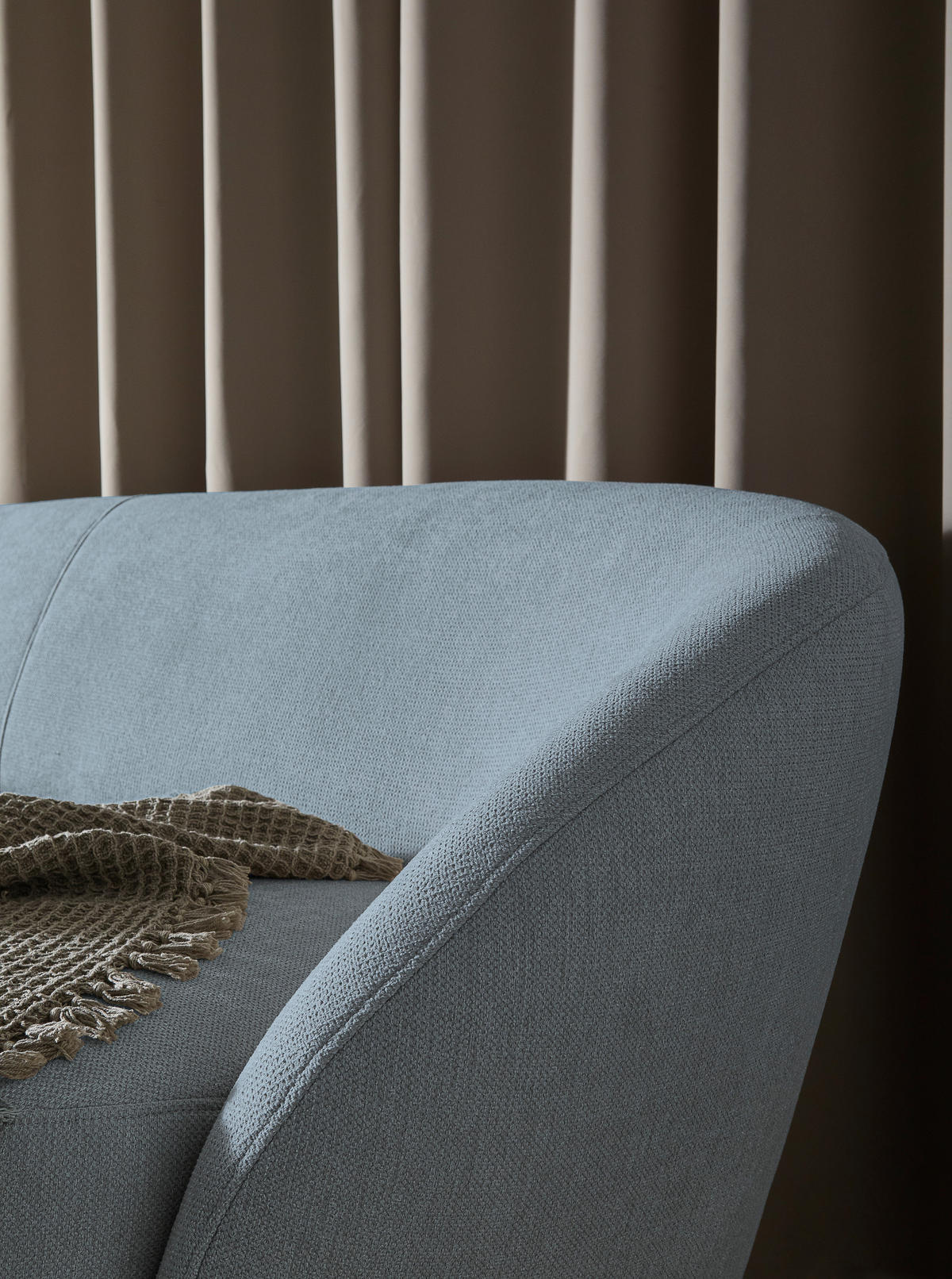 BIGSOFA in Flachgewebe Grau  - Schwarz/Grau, Design, Kunststoff/Textil (245/81/120cm) - Ambia Home