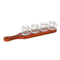 GLÄSERSET   - Braun, Basics, Glas/Holz (42/8/7,5cm)