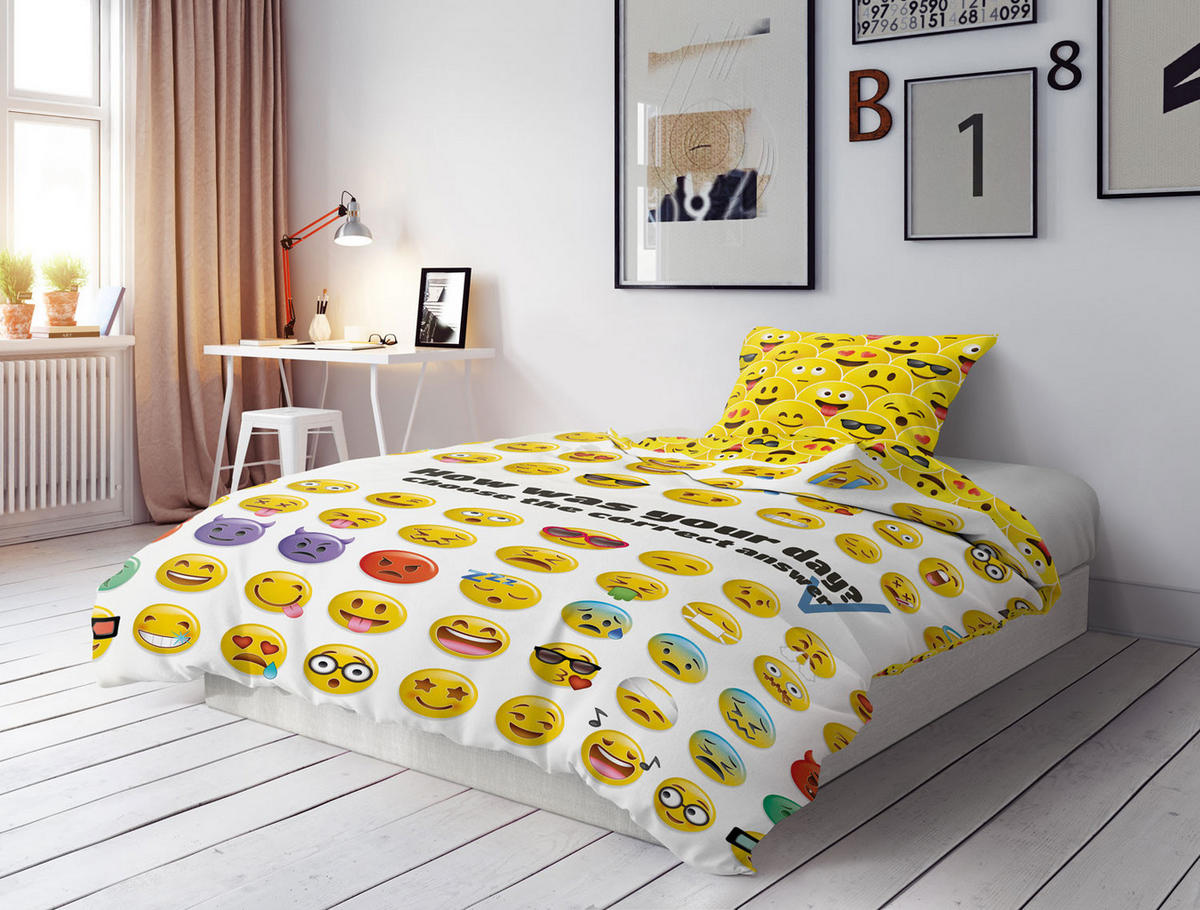POSTELJINA ZA MLADE TEENAGER EMOJIS 140/200 cm višebojna  - višebojna, Konvencionalno, tekstil (140/200cm)