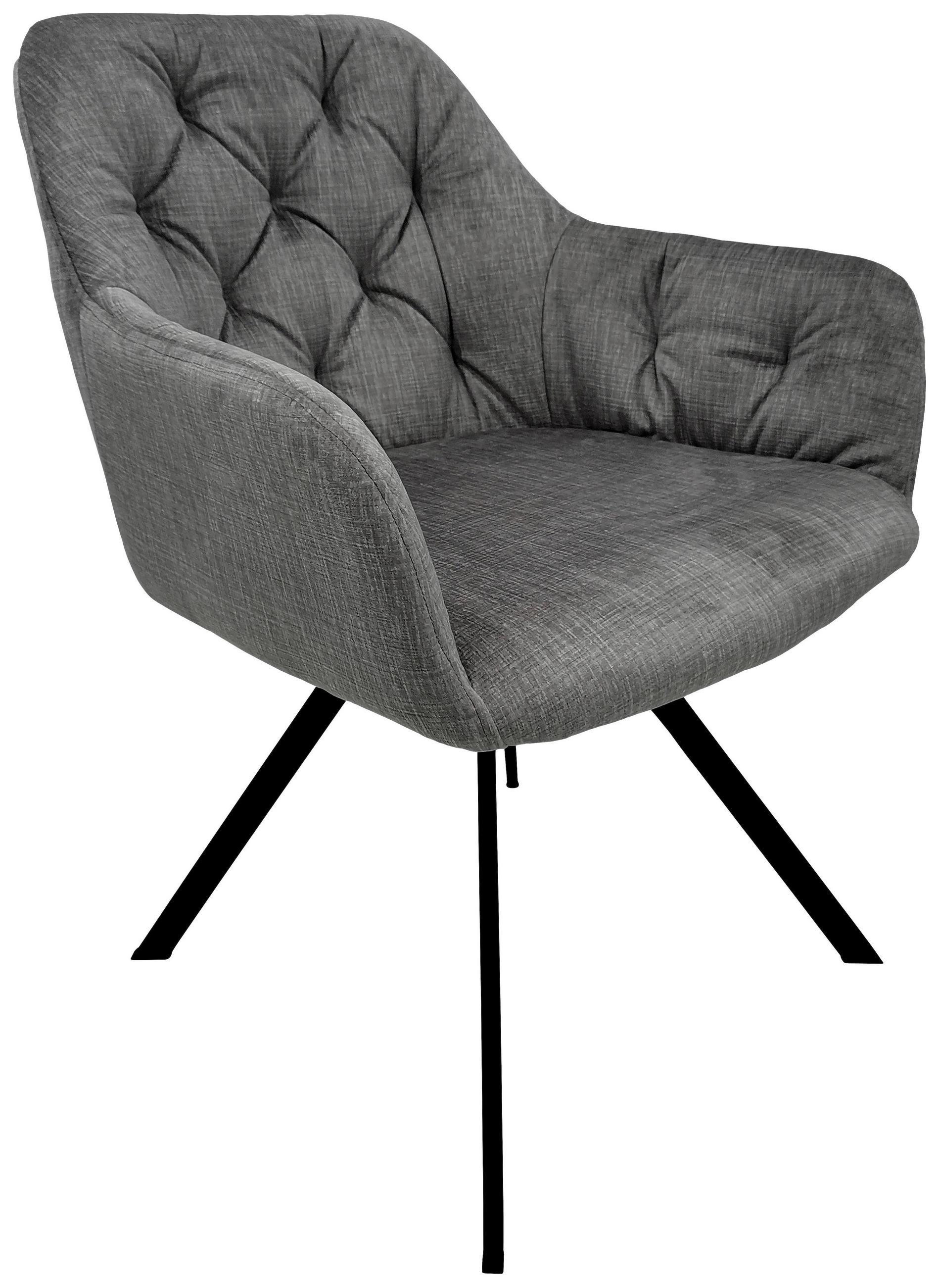 SADA STOLIČIEK S PODRÚČKAMI 2 kus - čierna/tmavosivá, Modern, kov/textil (57/85/62cm) - MID.YOU