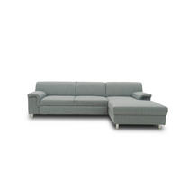 ECKSOFA in Webstoff Silberfarben  252/150 cm  - Chromfarben/Silberfarben, KONVENTIONELL, Textil/Metall (252/150cm) - MID.YOU