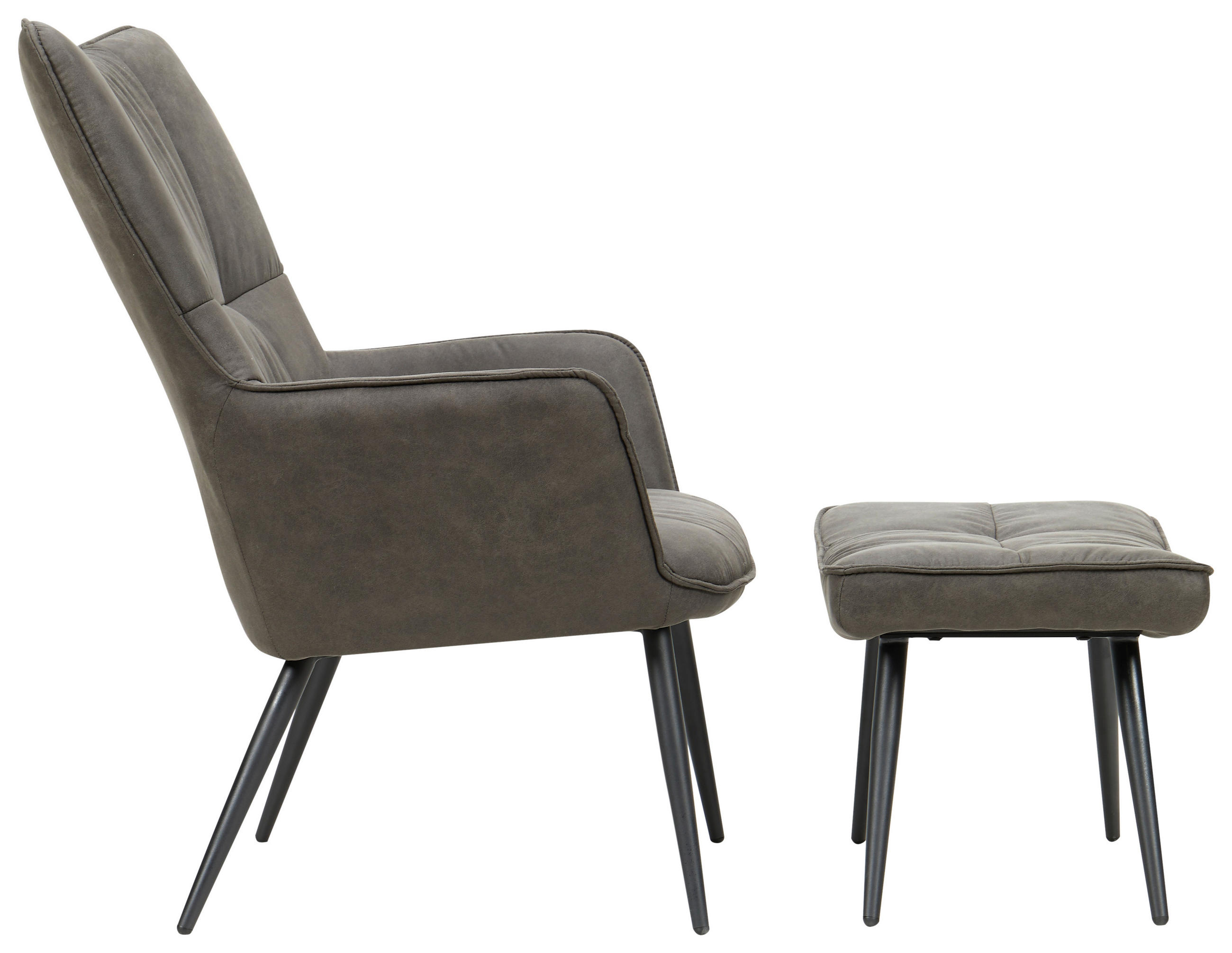 Thumbnail - Novel Sesselset, Schwarz, Dunkelgrau, Metall, Textil, 72x98x81 cm, Wohnzimmer, Sessel, Relaxsessel