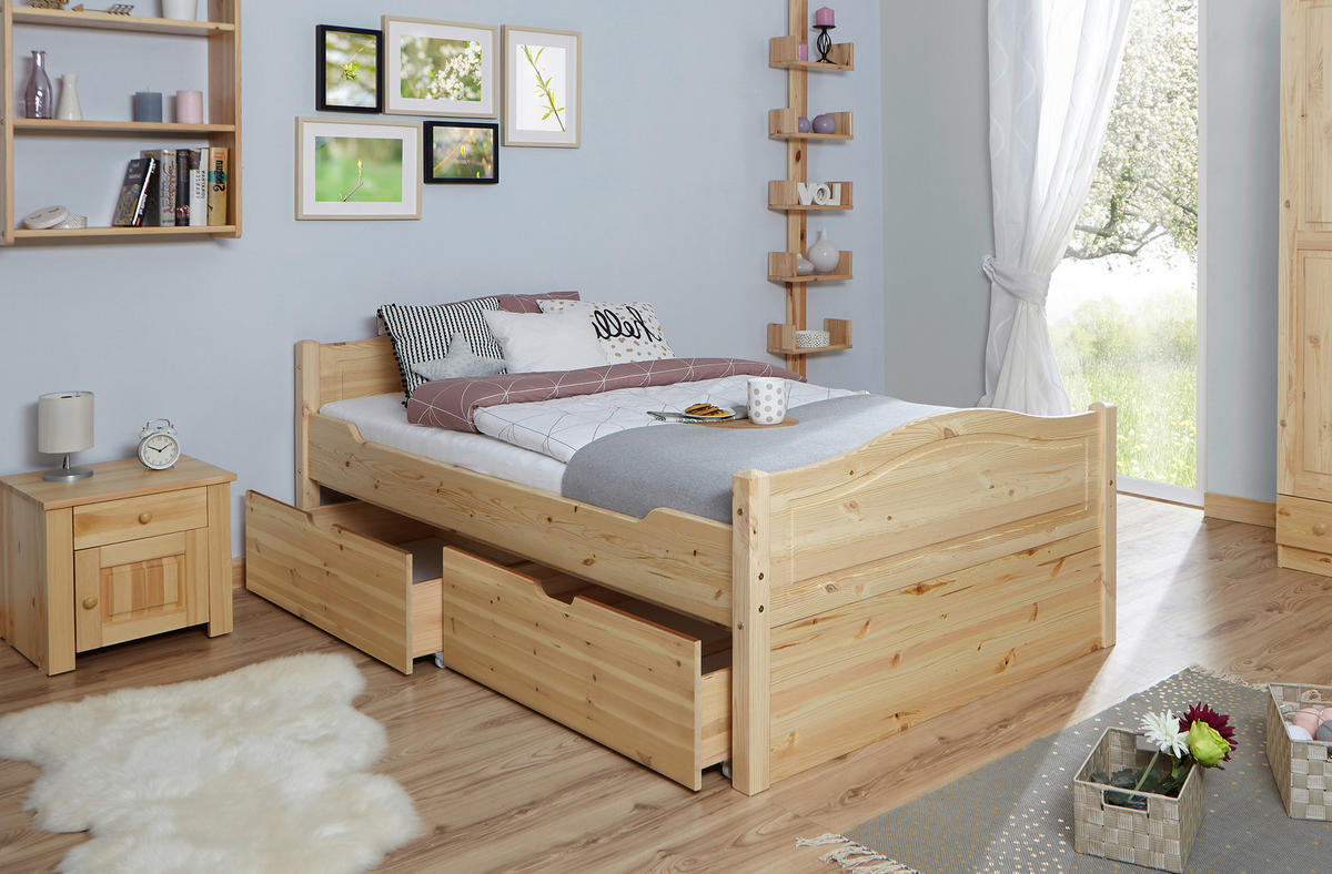 STAURAUMBETT 120/200 cm  Naturfarben   - Naturfarben, Modern, Holz (120/200cm) - MID.YOU