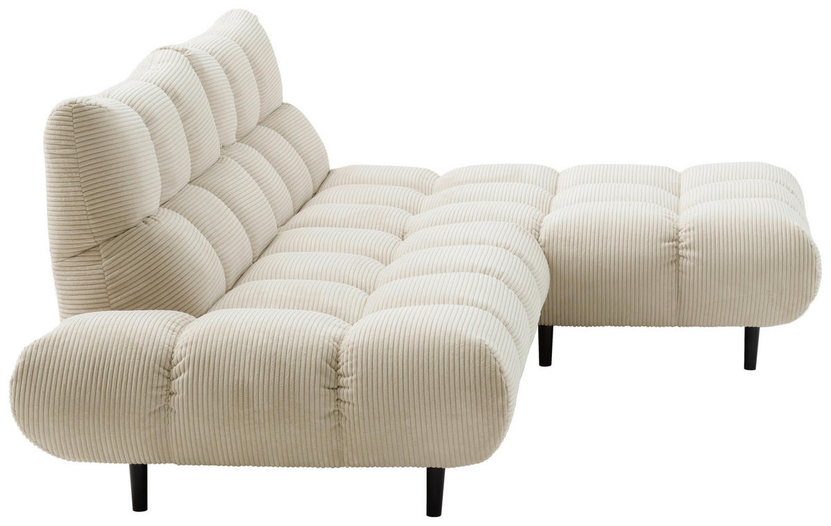 ECKSOFA Naturfarben Cord  - Schwarz/Naturfarben, Design, Holz/Textil (178/255cm) - Pure Home Lifestyle