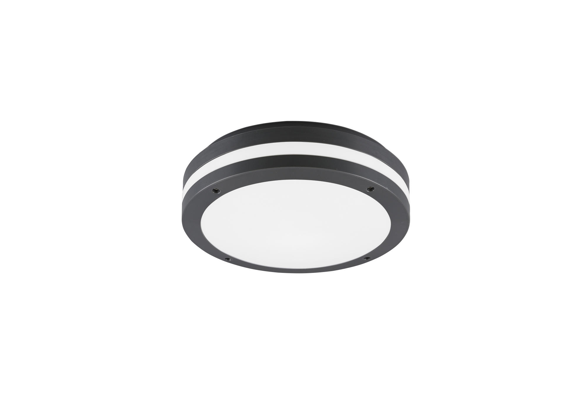 AUßENDECKENLEUCHTE KENDAL 30/9 cm  - Anthrazit/Weiß, Design, Kunststoff (30/9cm)