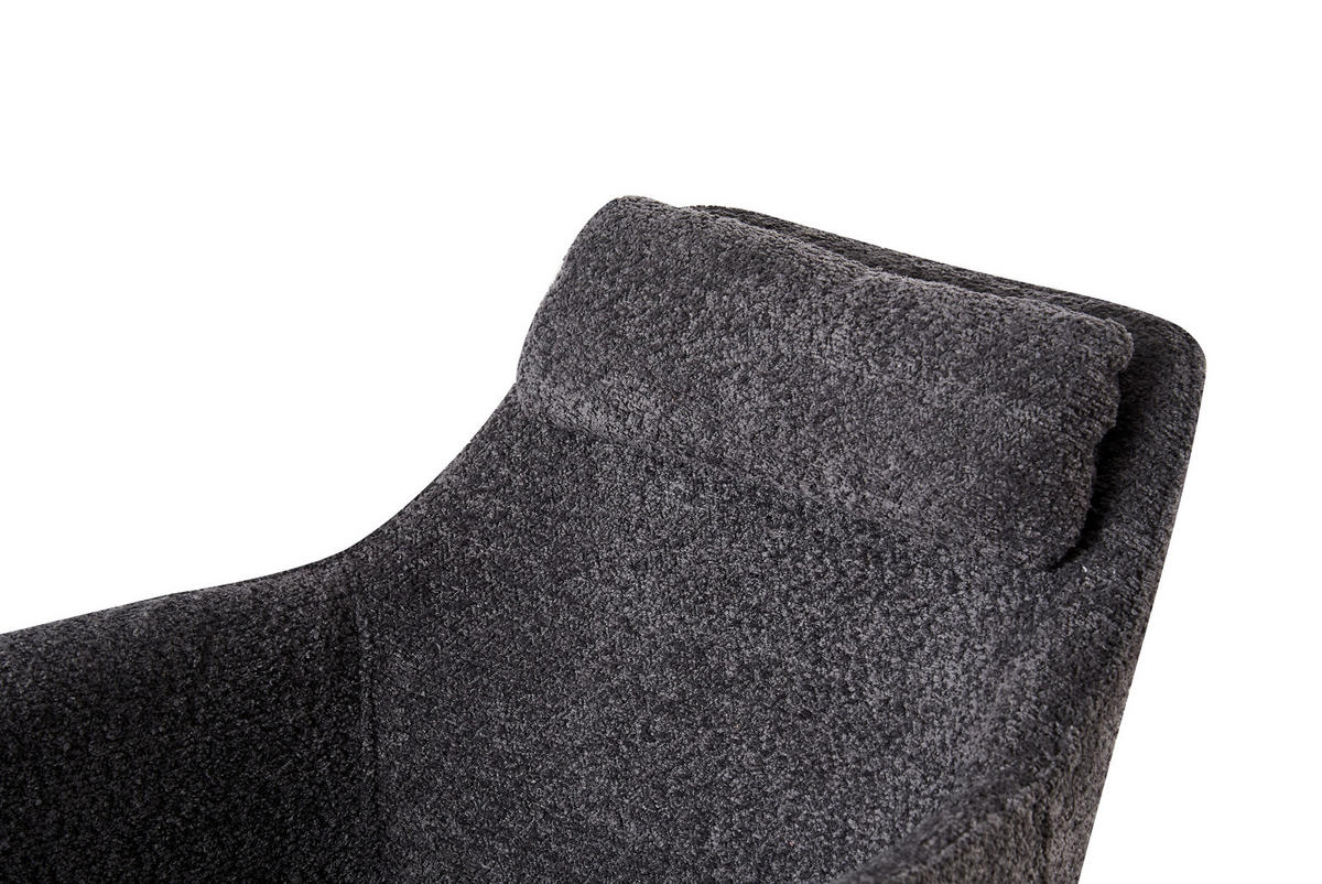 ARMLEHNSTUHL  in Eisen Bouclé  - Schwarz/Grau, MODERN, Holz/Textil (59/88/64cm) - MID.YOU