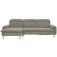 ECKSOFA in Webstoff Hellgrau  - Hellgrau/Schwarz, LIFESTYLE, Textil/Metall (180/310cm) - Valnatura