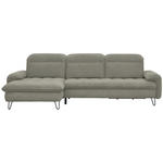 ECKSOFA in Webstoff Hellgrau  - Hellgrau/Schwarz, LIFESTYLE, Textil/Metall (180/310cm) - Valnatura