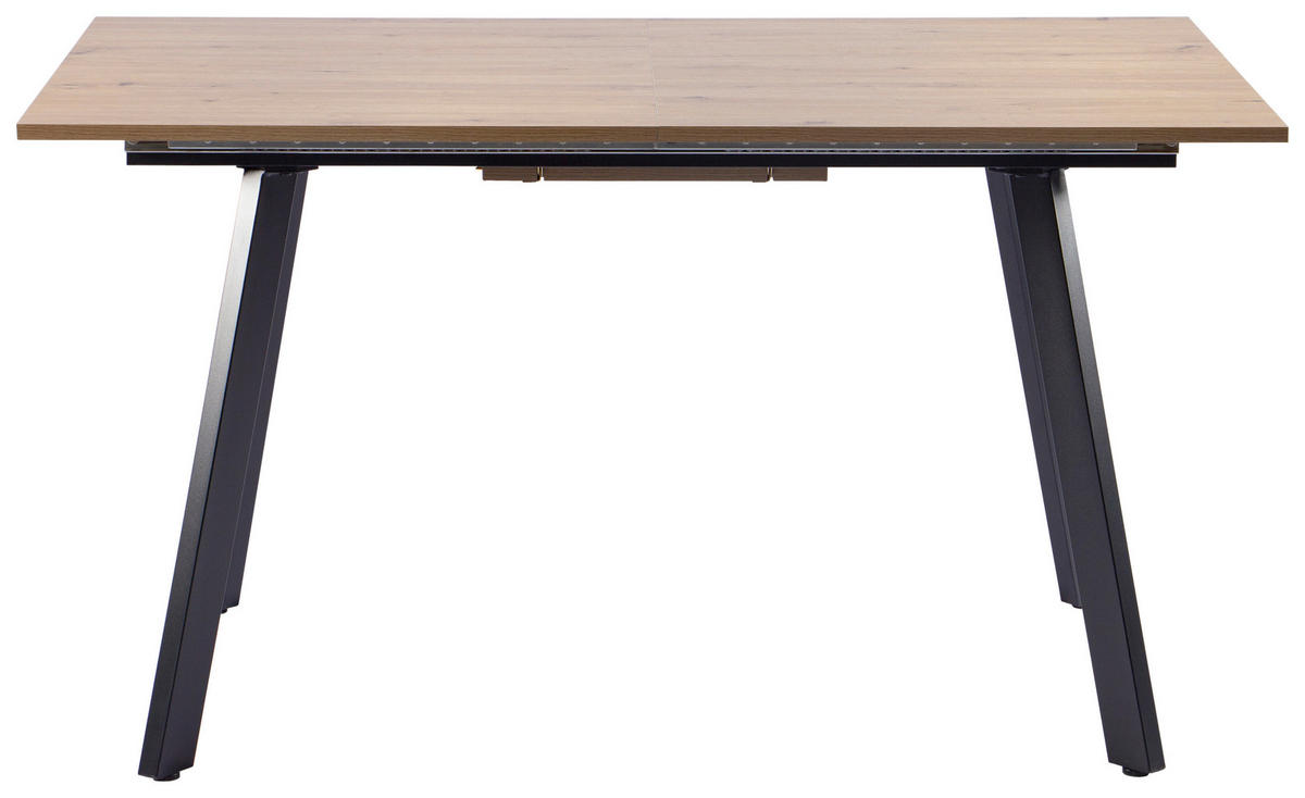 ESSTISCH 140/180/90/76 cm Nachbildung  Metall, Holzwerkstoff ausziehbar rechteckig Schwarz, Eiche Artisan  - Schwarz/Eiche Artisan, MODERN, Holzwerkstoff/Metall (140/180/90/76cm) - Livetastic