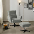 SESSEL in Chenille Hellgrau  - Hellgrau/Schwarz, Design, Textil/Metall (60/94/86cm) - Dieter Knoll