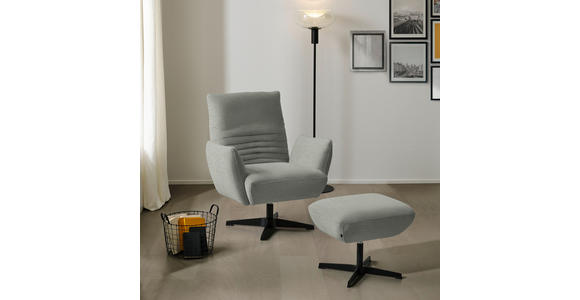 SESSEL in Chenille Hellgrau  - Hellgrau/Schwarz, Design, Textil/Metall (60/94/86cm) - Dieter Knoll