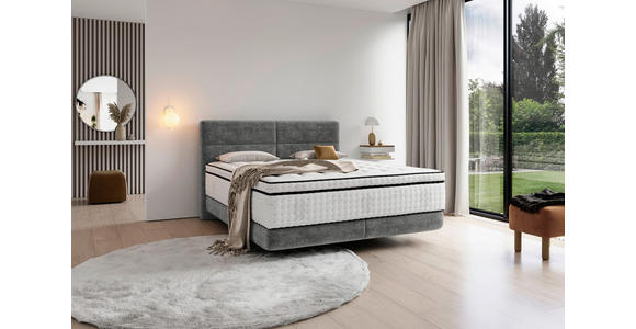 BOXSPRINGBETT 180/200 cm  in Grau  - Schwarz/Grau, KONVENTIONELL, Holz/Textil (180/200cm) - Esposa