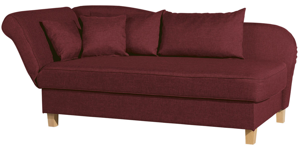 RÉCAMIERE in Flachgewebe Rot  - Buchefarben/Rot, Design, Holz/Textil (190/82/88cm) - Max Winzer