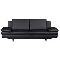 3-SITZER-SOFA in Lederlook Schwarz  - Schwarz/Grau, Design, Textil/Metall (218/78/88cm) - MID.YOU