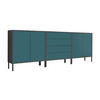 SIDEBOARD Mailand Set 5 + MF  in 237/86/33 cm  - Anthrazit/Petrol, MODERN, Holzwerkstoff/Metall (237/86/33cm) - MID.YOU