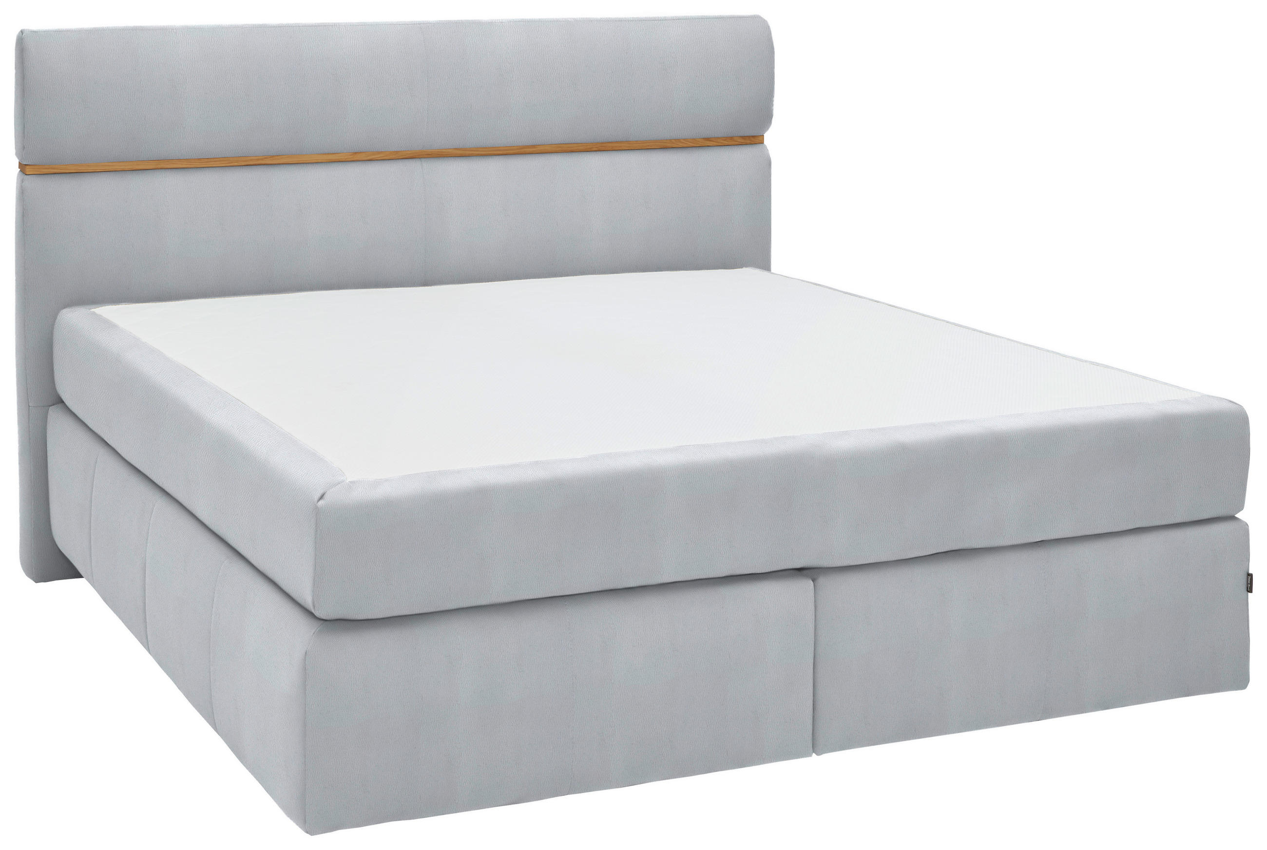 BOXSPRINGBETT 180/200 cm  in Hellgrau, Eichefarben  - Eichefarben/Hellgrau, Konventionell, Holz/Kunststoff (180/200cm) - Dieter Knoll