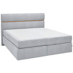 BOXSPRINGBETT 180/200 cm  in Eichefarben, Hellgrau  - Eichefarben/Hellgrau, KONVENTIONELL, Holz/Kunststoff (180/200cm) - Dieter Knoll