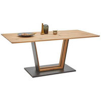 ESSTISCH in Holz, Metall 180/90/77 cm  - Eichefarben/Schwarz, Natur, Holz/Metall (180/90/77cm) - Valnatura
