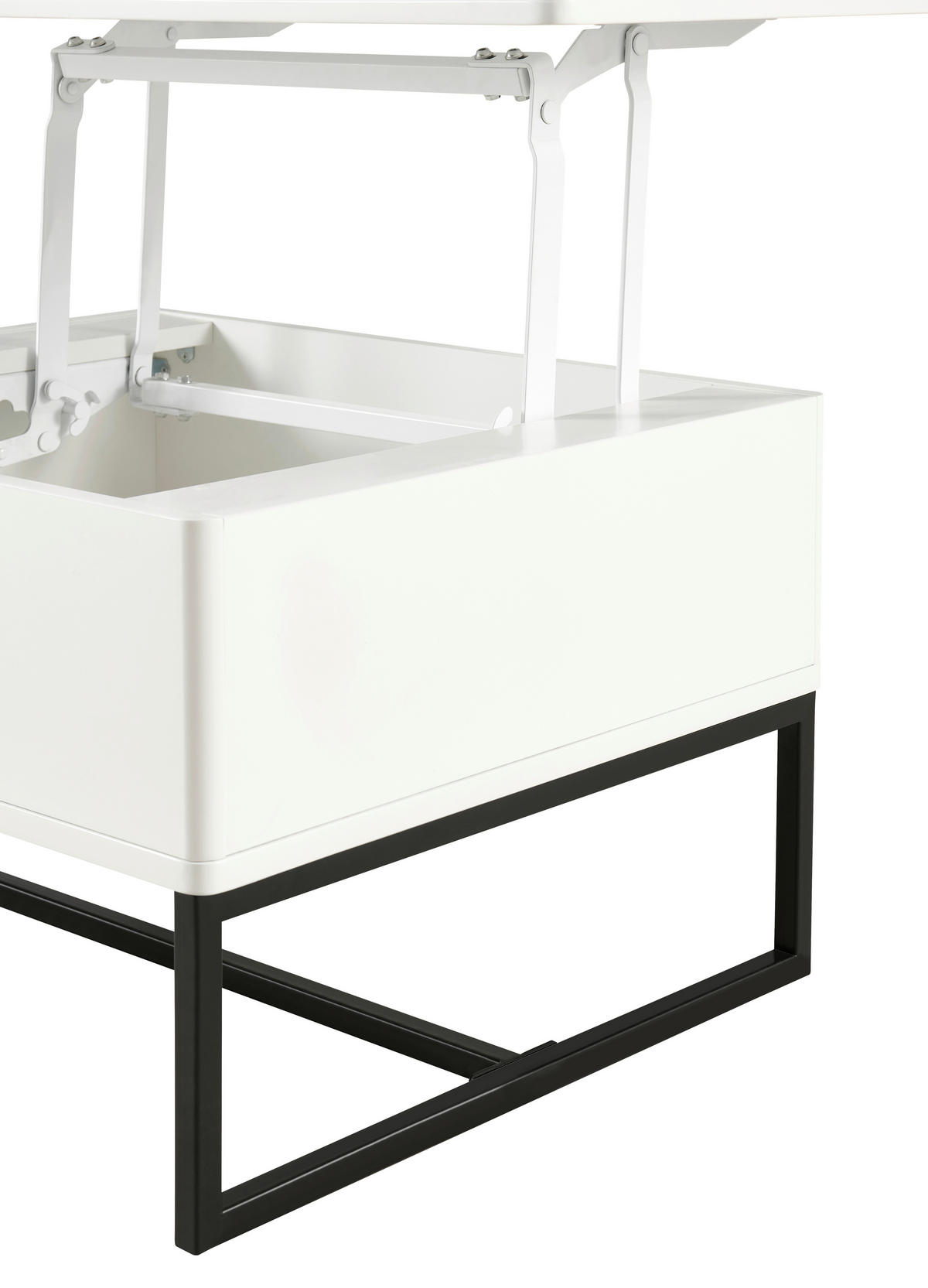 COUCHTISCH in Metall 70/40,5-65,5/60 cm  - Schwarz/Weiß, Design, Metall (70/40,5-65,5/60cm) - Livetastic