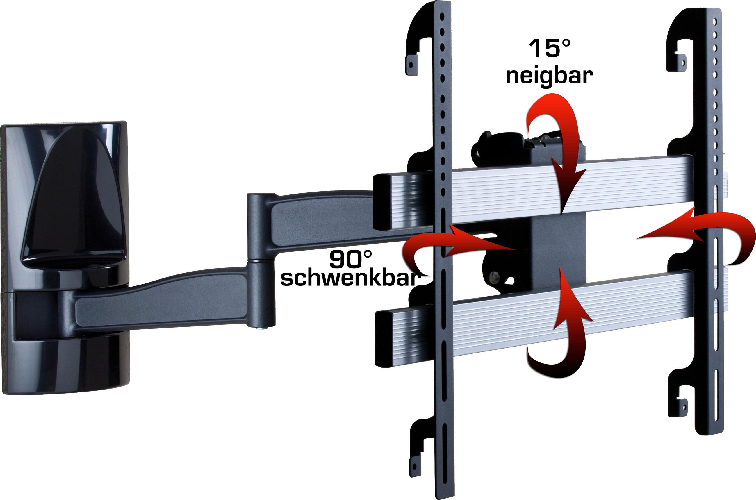 TV-WANDHALTER in Schwarz - Schwarz, Konventionell, Metall (65/48/67cm) - MID.YOU
