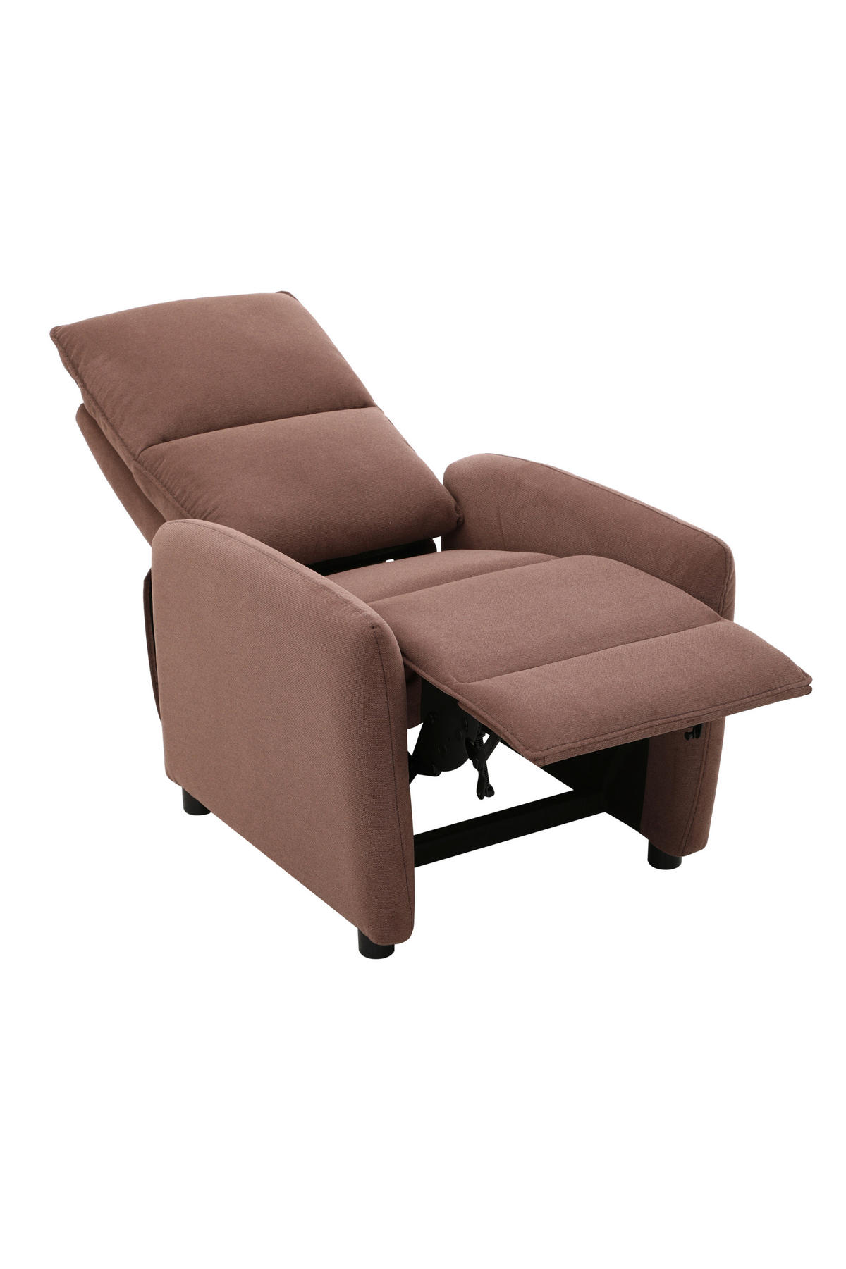 Fotoliu Pentru Televizor din lemn, metal, plastic, textil, maro - maro/negru, Konventionell, plastic/lemn (74/101/95cm) - Carryhome