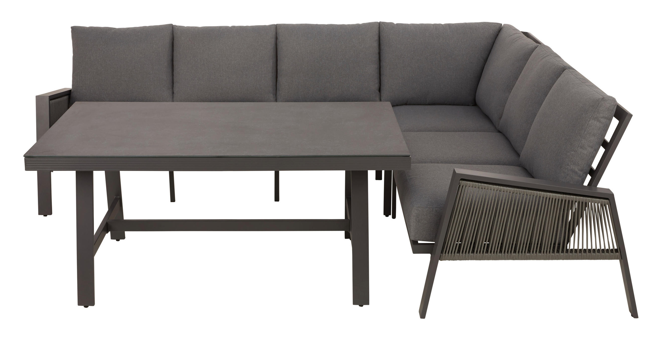 TERASOVÁ SEDACÍ SOUPRAVA 4dílné, kov, plast, textil - tmavě šedá/antracitová, Moderní, kov/textil (279/219cm) - Amatio Pro