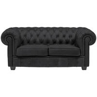 CHESTERFIELD-SOFA in Webstoff Dunkelgrau  - Wengefarben/Dunkelgrau, LIFESTYLE, Holz/Textil (180/76,5/96cm) - Landscape