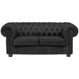 CHESTERFIELD-SOFA Webstoff Dunkelgrau  - Wengefarben/Dunkelgrau, LIFESTYLE, Holz/Textil (180/76,5/96cm) - Landscape